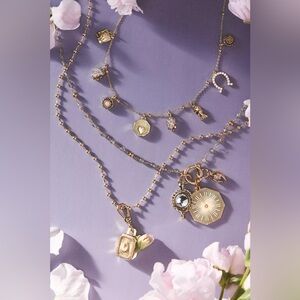 NWT Anthropologie Shades of Sea Layered Necklaces Delicate Charm Set of 3